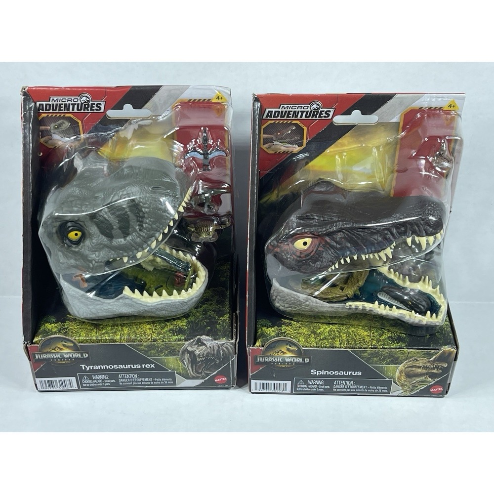 Jurassic World Rebirth Micro Adventure Playset T. Rex & Spinosaurus Dinosaur NEW